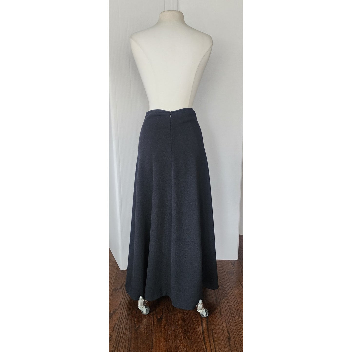 Vintage 1990s St John Knit Evening Skirt Long Black Santa Knit / Med