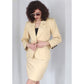 Vintage 80s Yves Saint Laurent Skirt Suit Cream Cotton Mini Skirt + Blazer