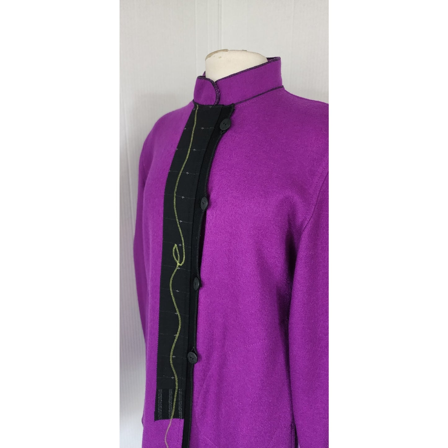 Vintage 80s Gloriah Walsh Jacket Purple Wool Wearable Art