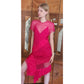 2018 Givenchy Runway Sample Dress Asymmetric Handkerchief Fuchsia Mesh Lace