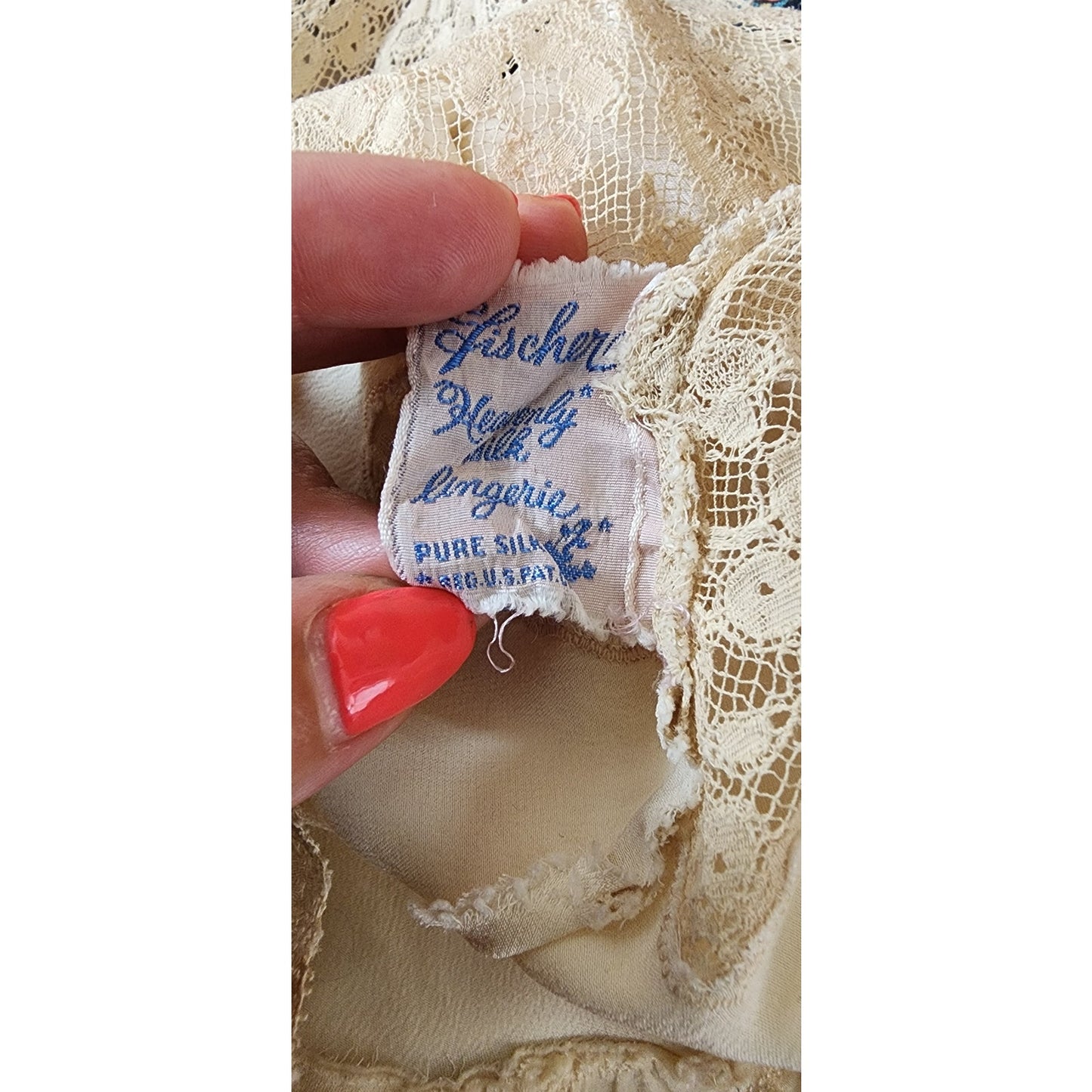 Vintage 30s Slip Dress Cream Silk Lace Bias Cut