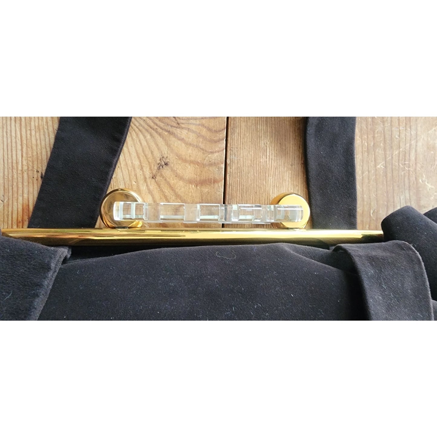 40s Handbag Brown Suede Lucite Clasp Art Deco Koret