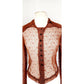 Vintage 70s Brown Lace Sheer Shirt