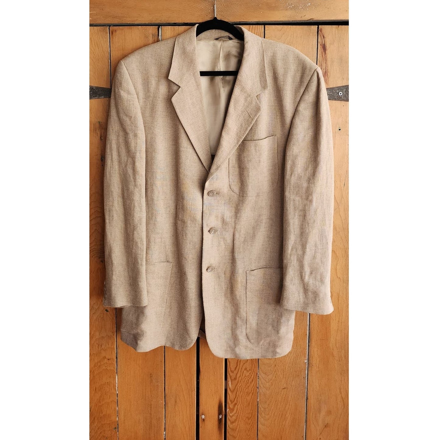 Vintage Mens Blazer Beige Linen Banana Republic 38R