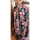 Vintage 80s UNGARO Silk Floral Print Dress Necktie Sash Button Down Front
