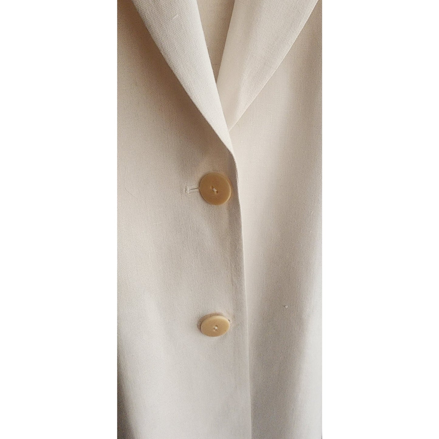 Vintage 1990s DKNY White Linen Pant Suit w/Drawstring Waist / M - L