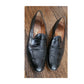 Vintage 90s Ferragamo Women's Shoes Penny Loafers 10.5 Narrow Black Leather