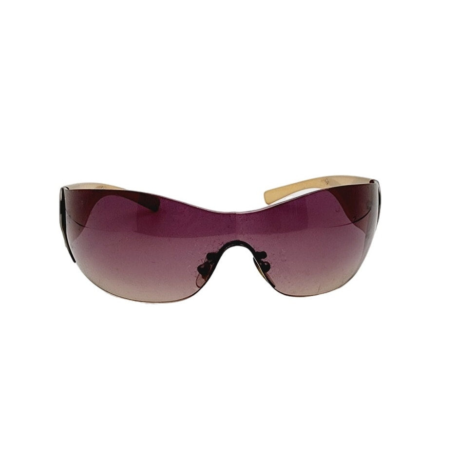 Vintage Prada Chrome Wave Brown Sunglasses Polarized SS 2004 SPR 58F