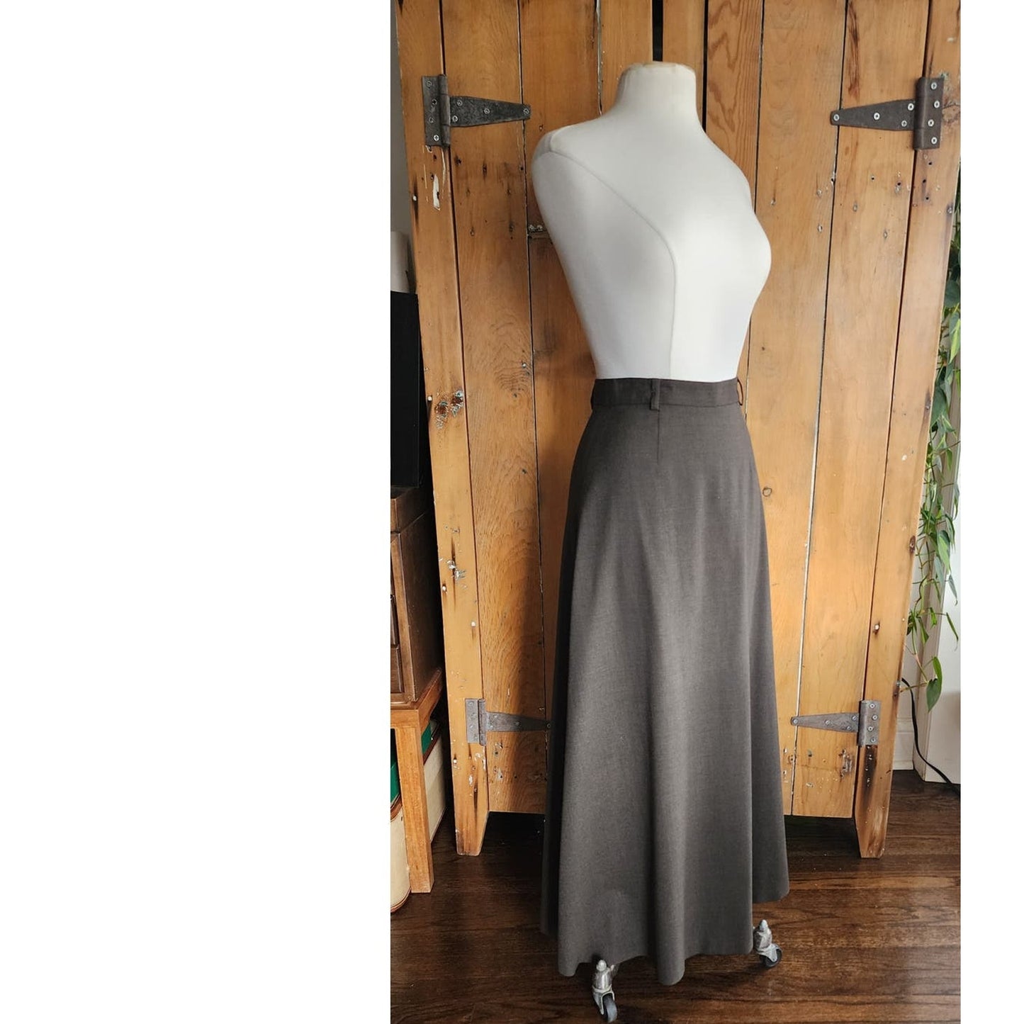 Vintage 90s Laura Ashley Long Skirt Brown Wool