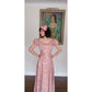 Vintage 30s Vintage Pink Floral Satin Evening Gown Old Hollywood Prom Dress