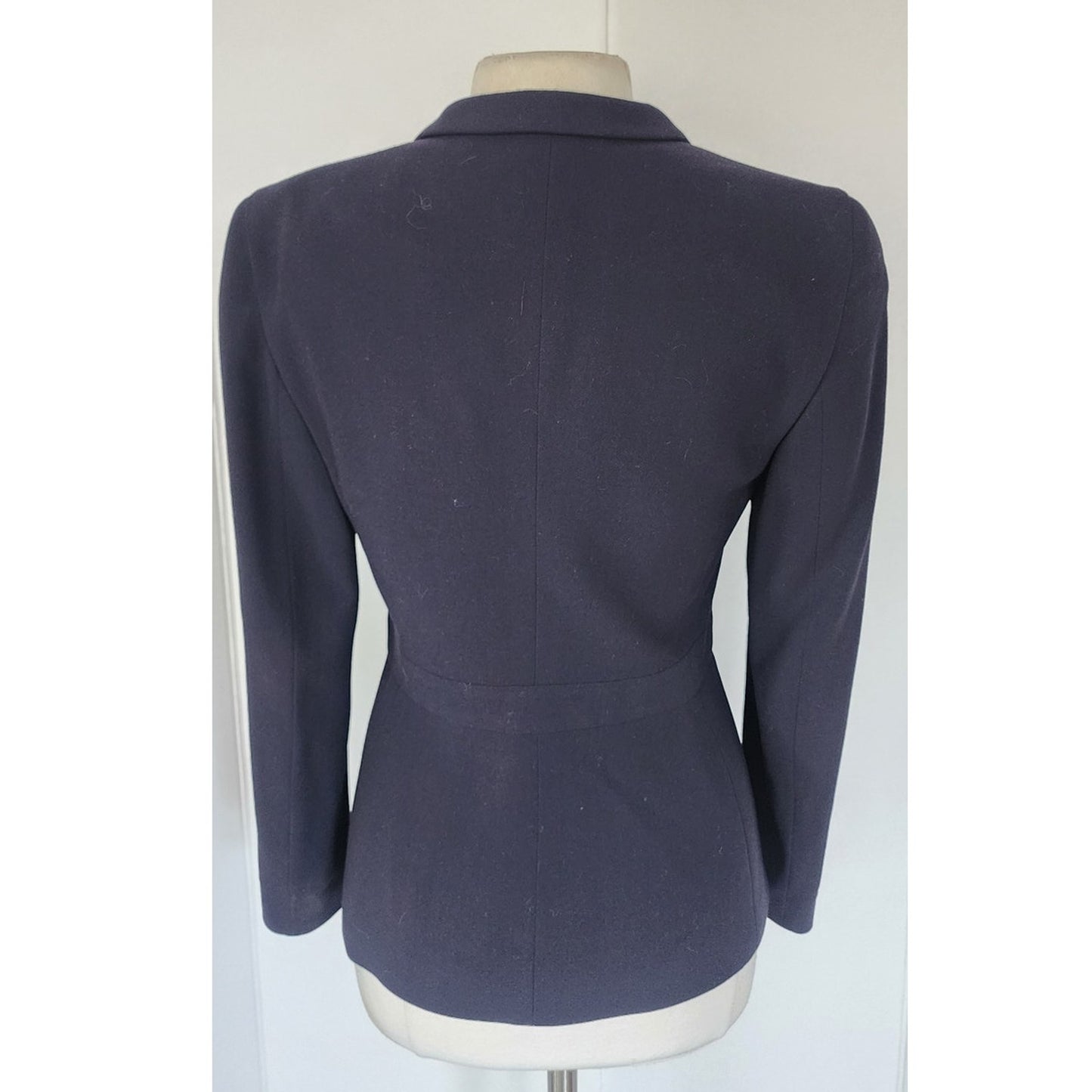 Vintage 1990s Armani Blazer Navy Blue Wool Black Label Borgonuovo / S