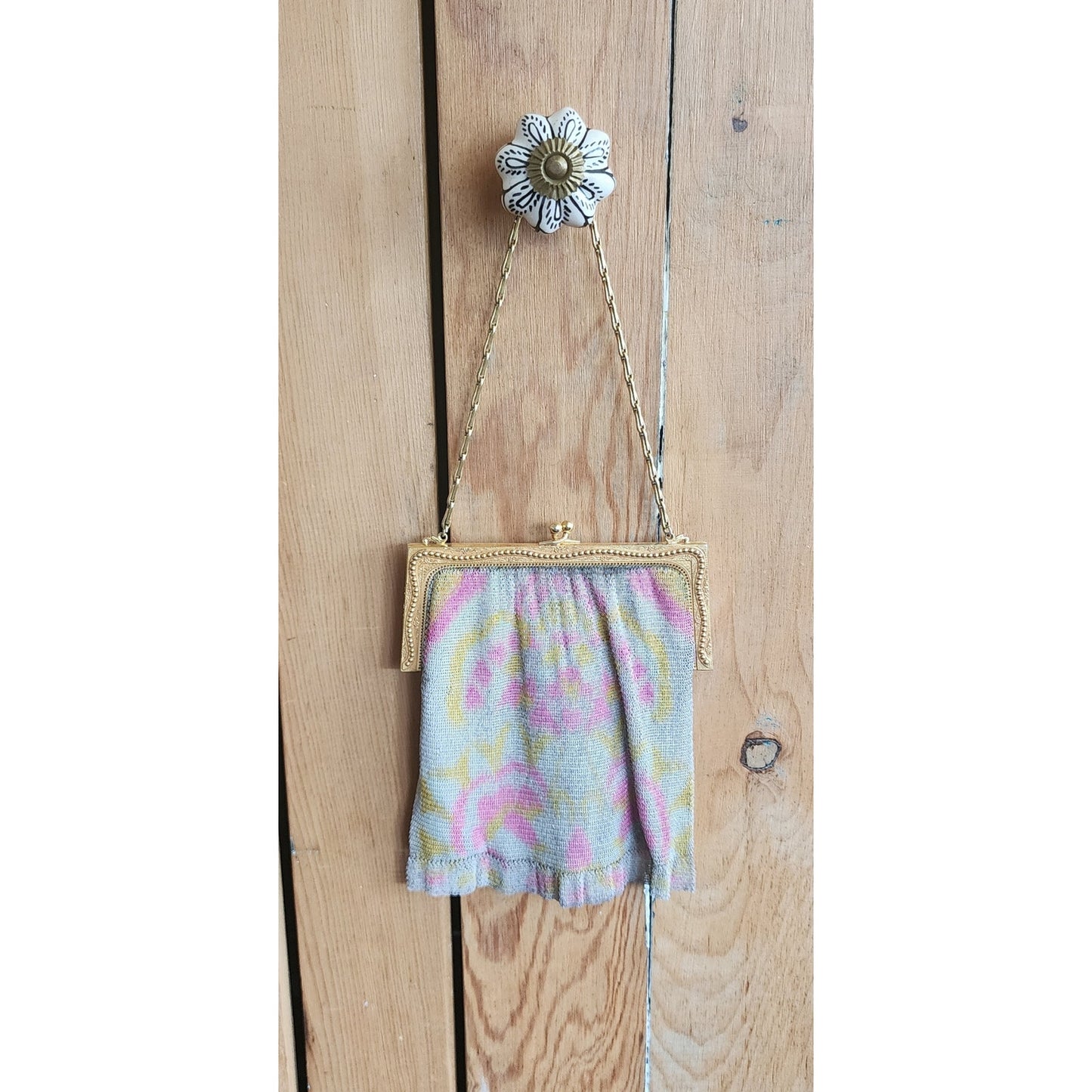 Antique Handbag Watercolor Mesh Edwardian Whiting Davis