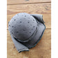 Vintage 50s Beaded Rolled Brim Hat Gray Wool