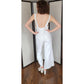 Vintage 70s Jumpsuit in White Cotton Big Pockets