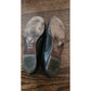 Vintage 1990s Dries Van Noten Shoes Black Leather Ballerina Flats Crisscross Ribbon Straps 39