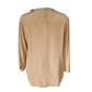 Vintage 90s Beige Silk Blouse w/Scarf Panel Armani Collezioni / S