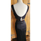 Vintage 90s Nicole Miller Evening Dress Black w/Chinese Embroidery