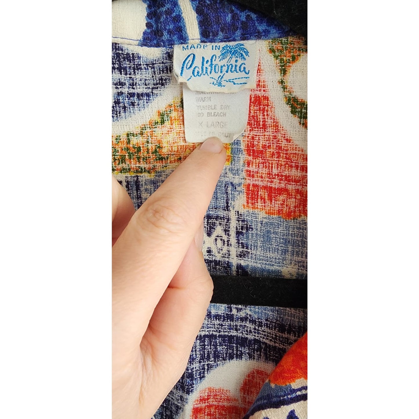 Vintage 50s Hawaiian Shirt Bark Cloth Tiki Print