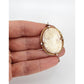 Antique 10K Gold Cameo Pendant Pin Edwardian Lady in Profile
