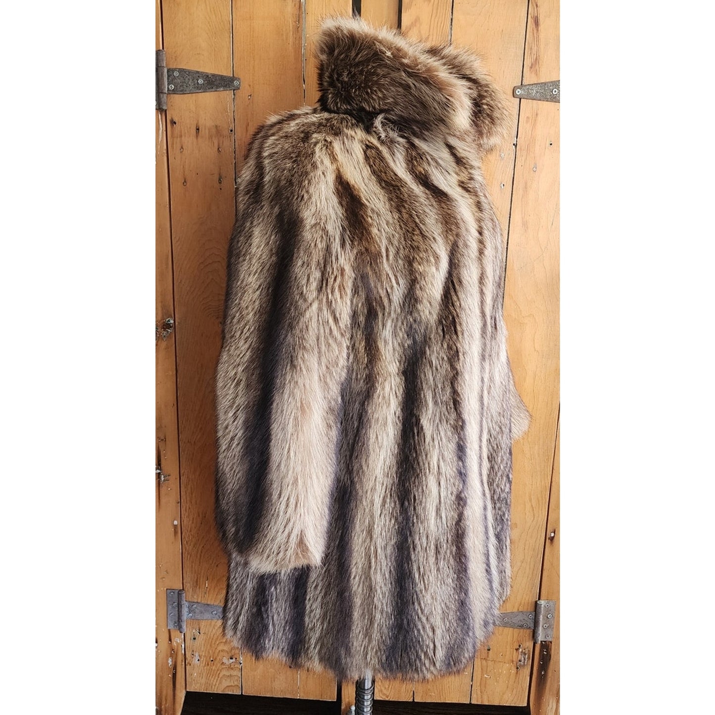 Vintage 70s Fur Coat Silver Tipped Raccoon Hip Length Revillon SATC