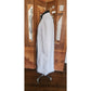 Vintage 1980s Alorna Spring Coat Gray w/Black Art Deco Style Trim / XL