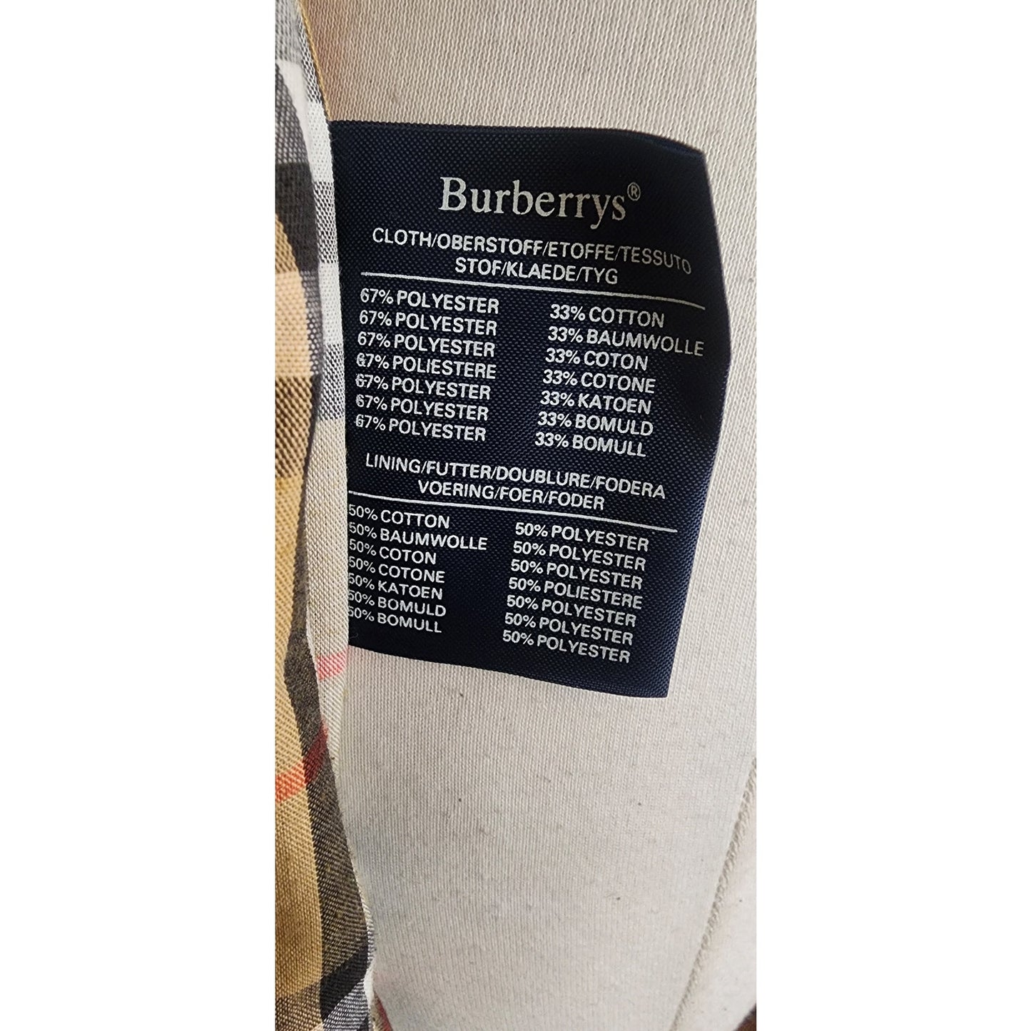 Vintage 80s Burberrys Trench Coat Beige Mens Medium