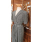 Vintage 1980s Archival Armani Dress Silk Striped Wrap Midi  White Label IT 38