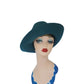 Vintage 1970s Teal Blue Wool Hat w/Large Feather by Gotham NWT