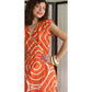 Diane Von Furstenberg Wrap Dress Orange white Tiki Swirl Pattern NWT