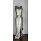 Vintage 90s Silver Evening Dress Metallic Sequins by Scala NWT