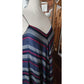 Vintage 70s Chiffon Silk Sun Dress Chevron Stripe Charlotte Ford Spaghetti Strap