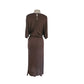 Vintage 1970s Mollie Parnis Dress in Brown Jersey