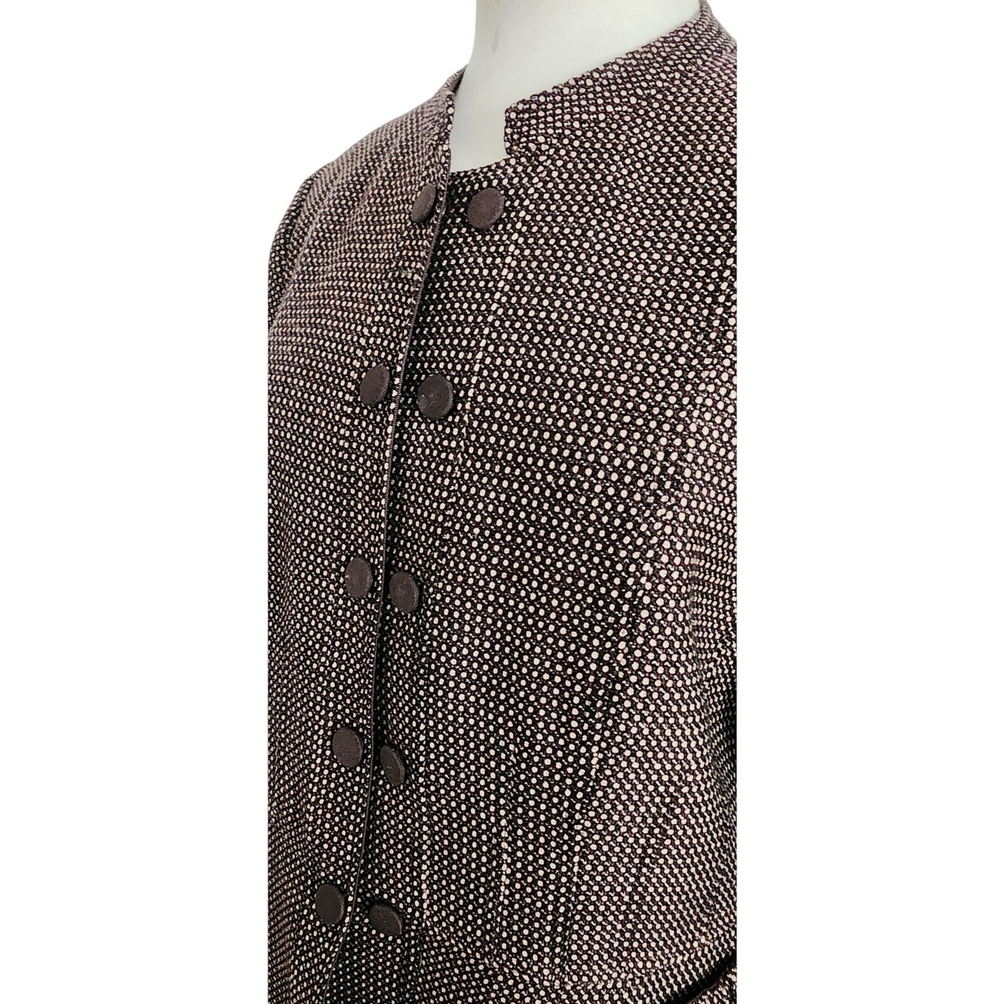 ARMANI COLLEZIONI 2008 Blazer in Brown and Cream Check Wool Jacket / L