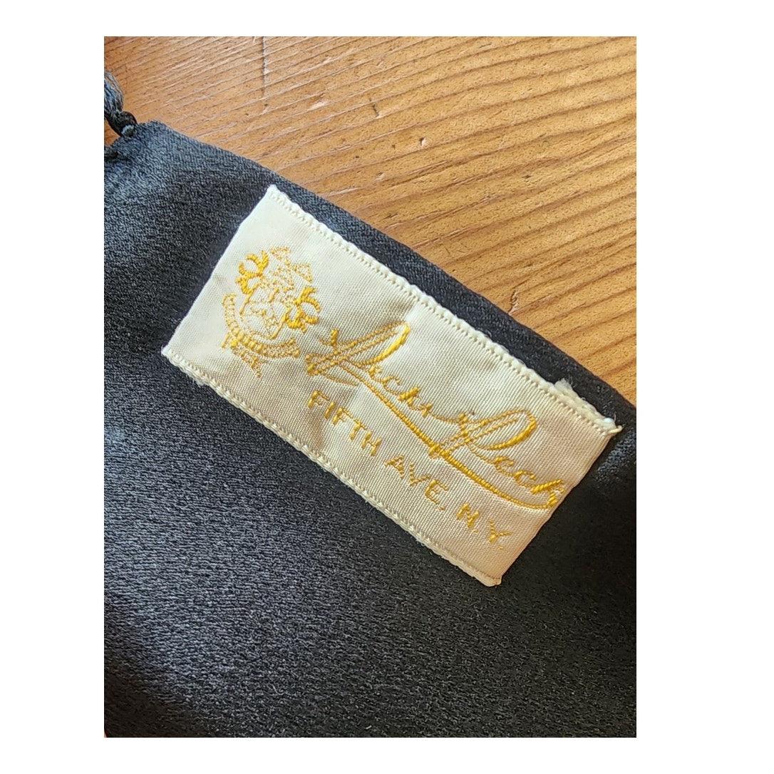 Vintage 40s Liquid Silk Scarf Black White Striped Fringed Peck & Peck Unisex Art Deco Geometric