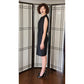 Vintage 60s Black Mod Dress in Tailored Wool, Sleeveless, M