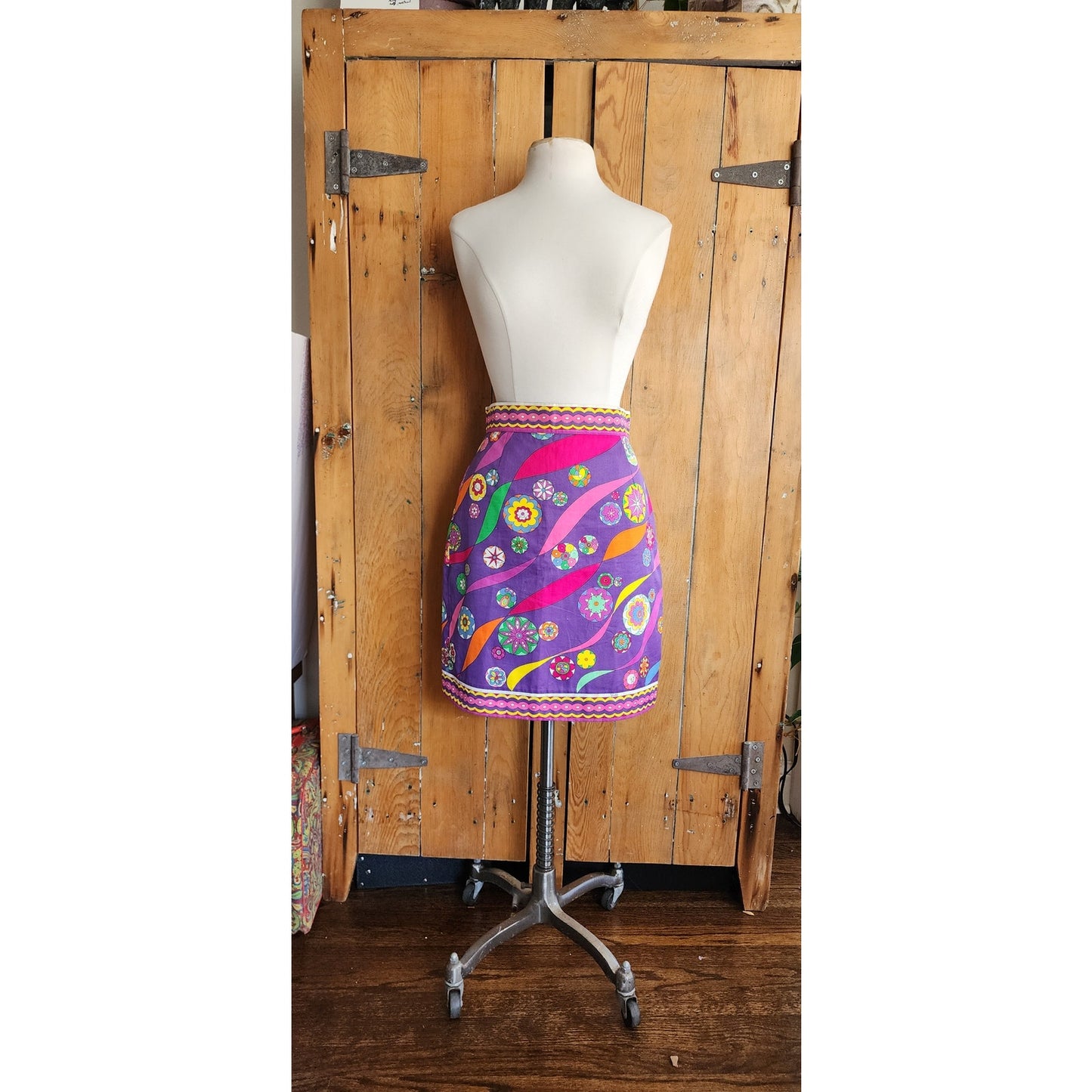 Vintage 60s 70s Pucci Skirt Purple Floral Print A Line