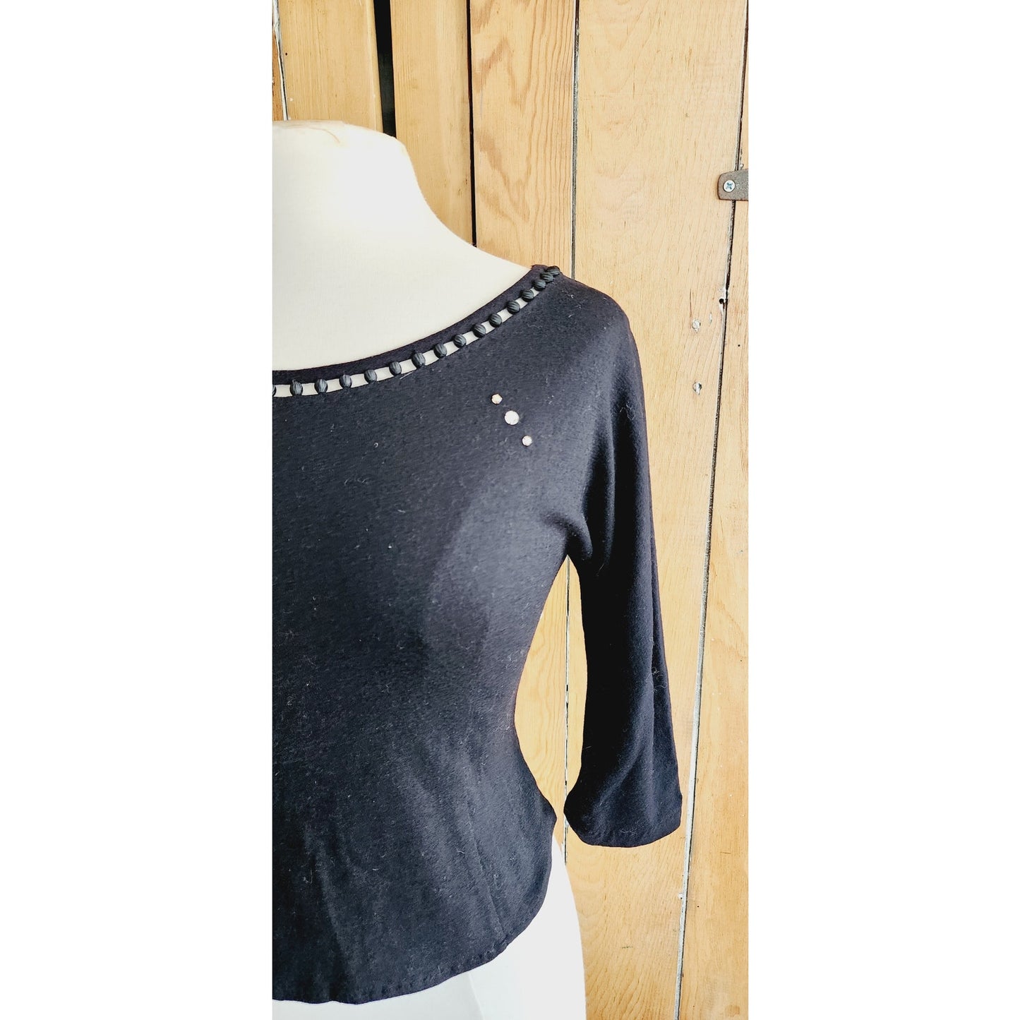 Vintage 50s Black Top Rhinestones by Irene