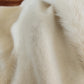 50s Cream Wool Cardigan w/White Fur Collar
