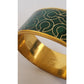 Vintage Coach Bracelet Green Enamel Gold Bangle