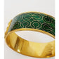 Vintage Coach Bracelet Green Enamel Gold Bangle