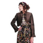 Vintage Brown Jacket Ruffled Trim Wool Silk Evening Dressy Blazer Frascara M