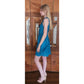 Vintage 2000s Chloe Party Dress Sleeveless Blue Silk Asymmetrical Tie NEW w/Tags