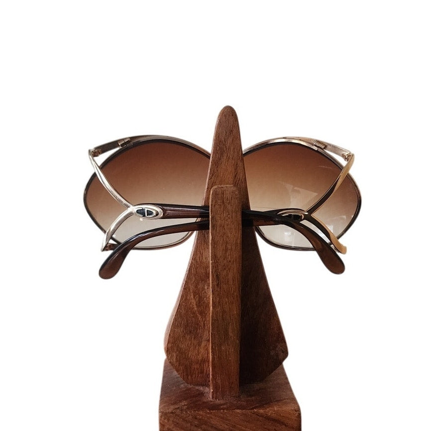 Vintage 1970s 1980s Christian Dior 2056 Butterfly Sunglasses Gold Frame