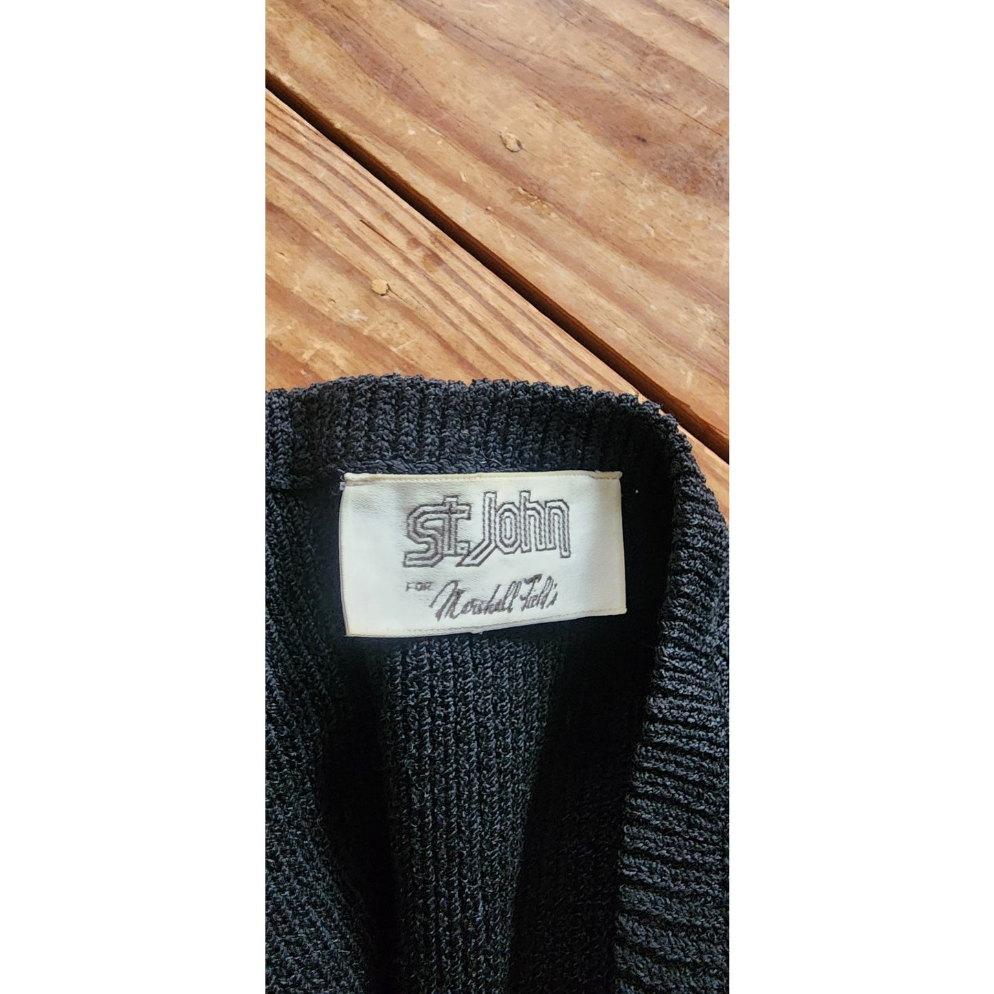 Vintage 70s St John Knit Dress + Bolero Jacket Set Black w/Rainbow Stripe