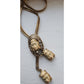 Vintage 1950s SELRO SELINI Necklace Asian Princess Pendants Thai Girl Heads Faces Masks