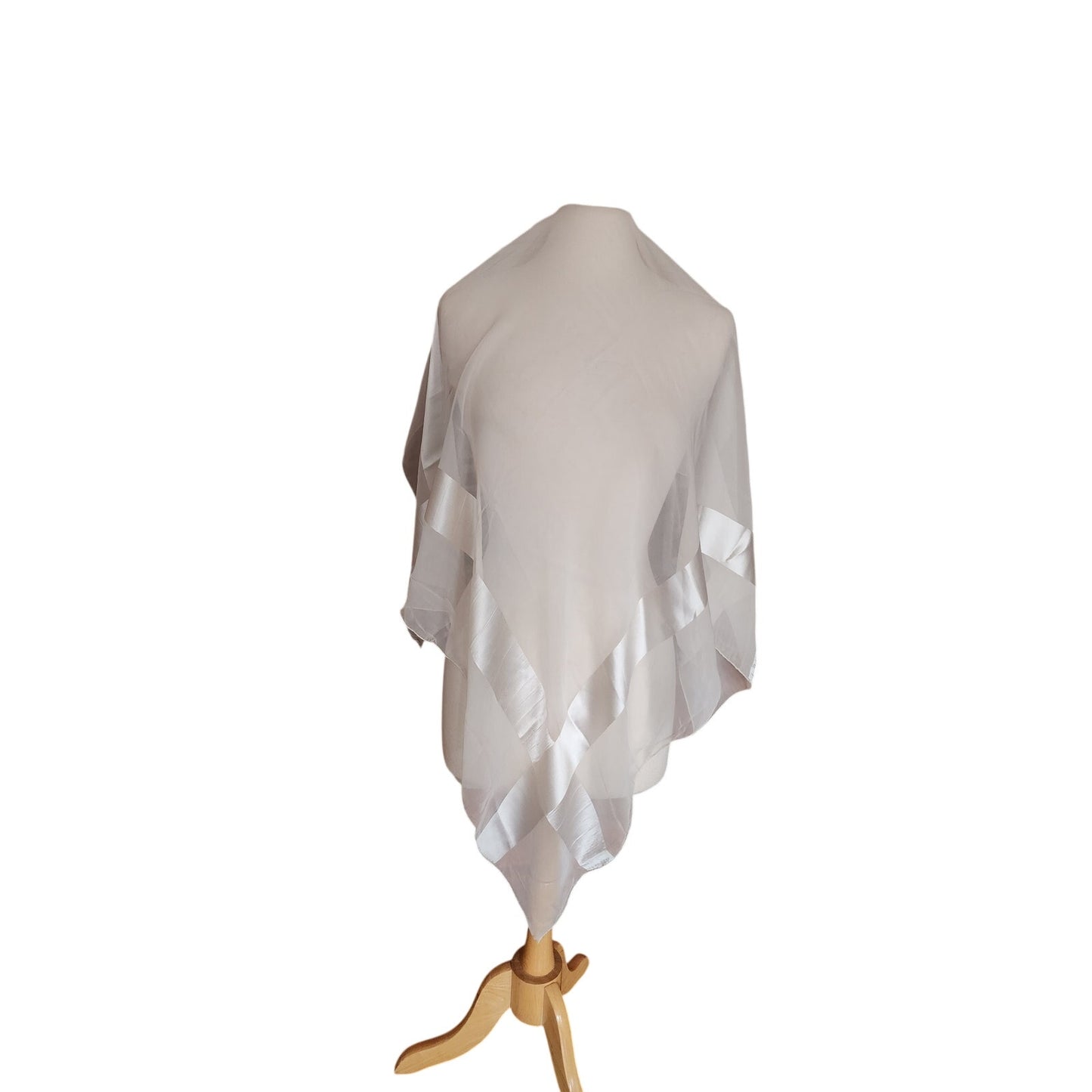 Vintage 50s Christian Dior COLIFICHETS Square Cream Silk Square Rare Museum Archive Piece