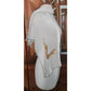 Vintage 1980s Erte Silk Scarf White Gold Art Deco Leopard Lady Letter L Femme Panthere