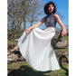 Vintage 1970s Maxi Dress Polkadot Print Pleated Skirt Black White Belted / S