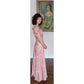 Vintage 30s Vintage Pink Floral Satin Evening Gown Old Hollywood Prom Dress