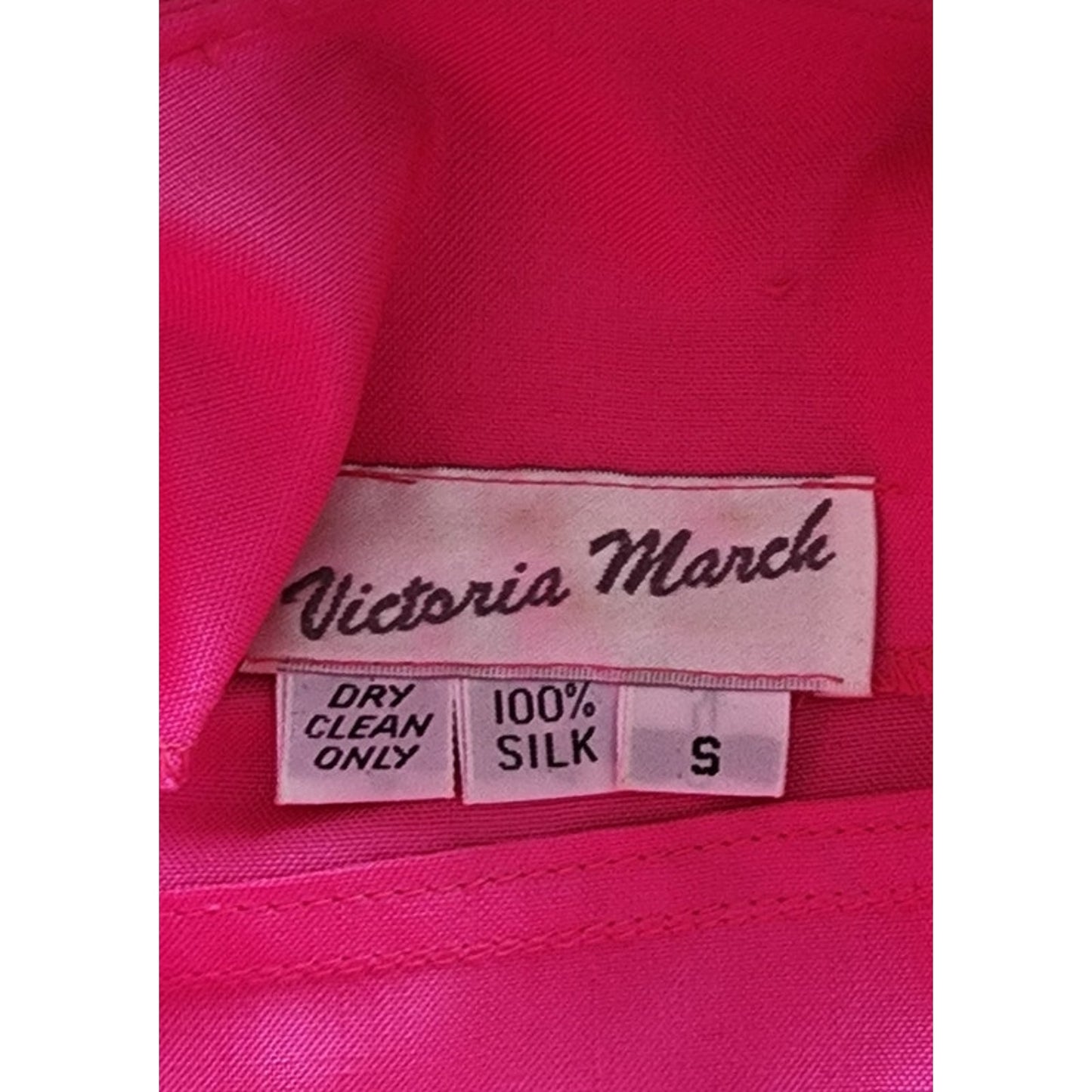 Vintage 90s Pink Silk Jacket Sheer Sleeves Flower Buttons Victoria March Chicago Designer
